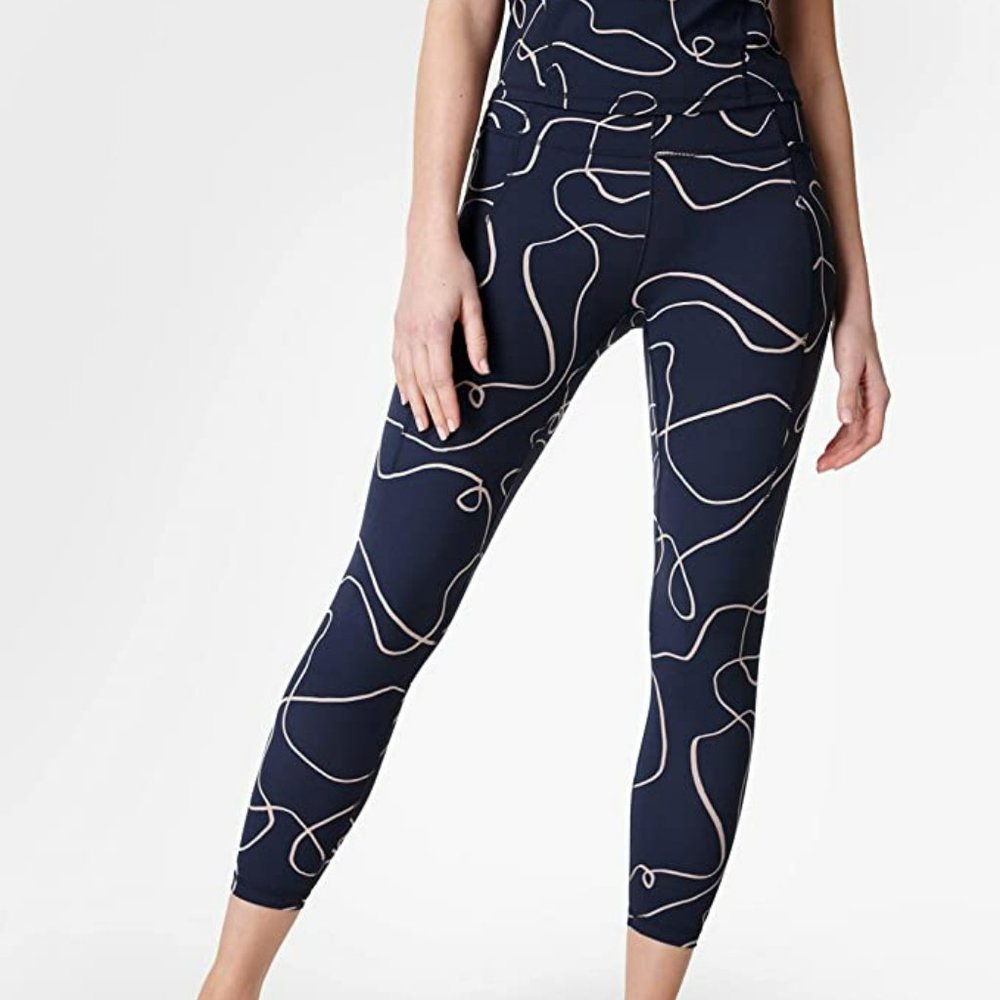Sweaty Betty Bum Sculpting Super Soft 7/8 Yoga Leggings With Side Pockets Medium